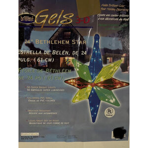 Christmas Brilliant Gels 3-D 24” Bethlehem Star Outdoor PVC Decor Lighted